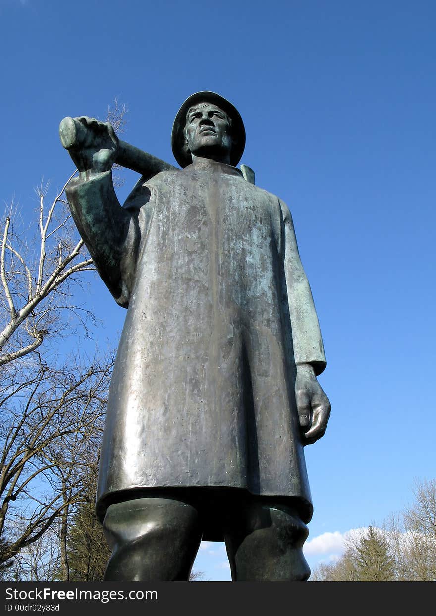 The statue of a woodchopper and/or raftsman in munich. The statue of a woodchopper and/or raftsman in munich.