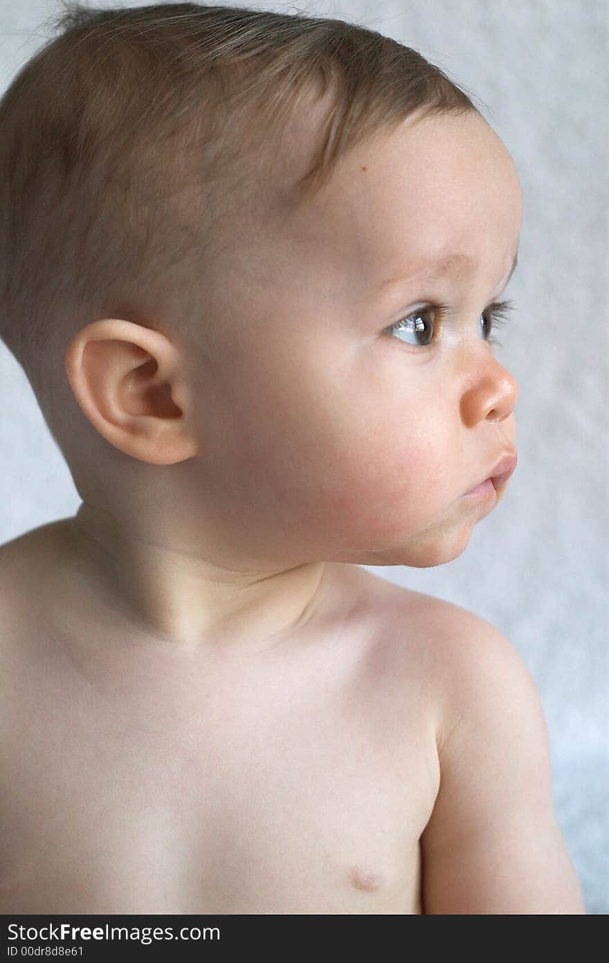 Image of beautiful 10 month old baby boy sitting in front of a white background. Image of beautiful 10 month old baby boy sitting in front of a white background