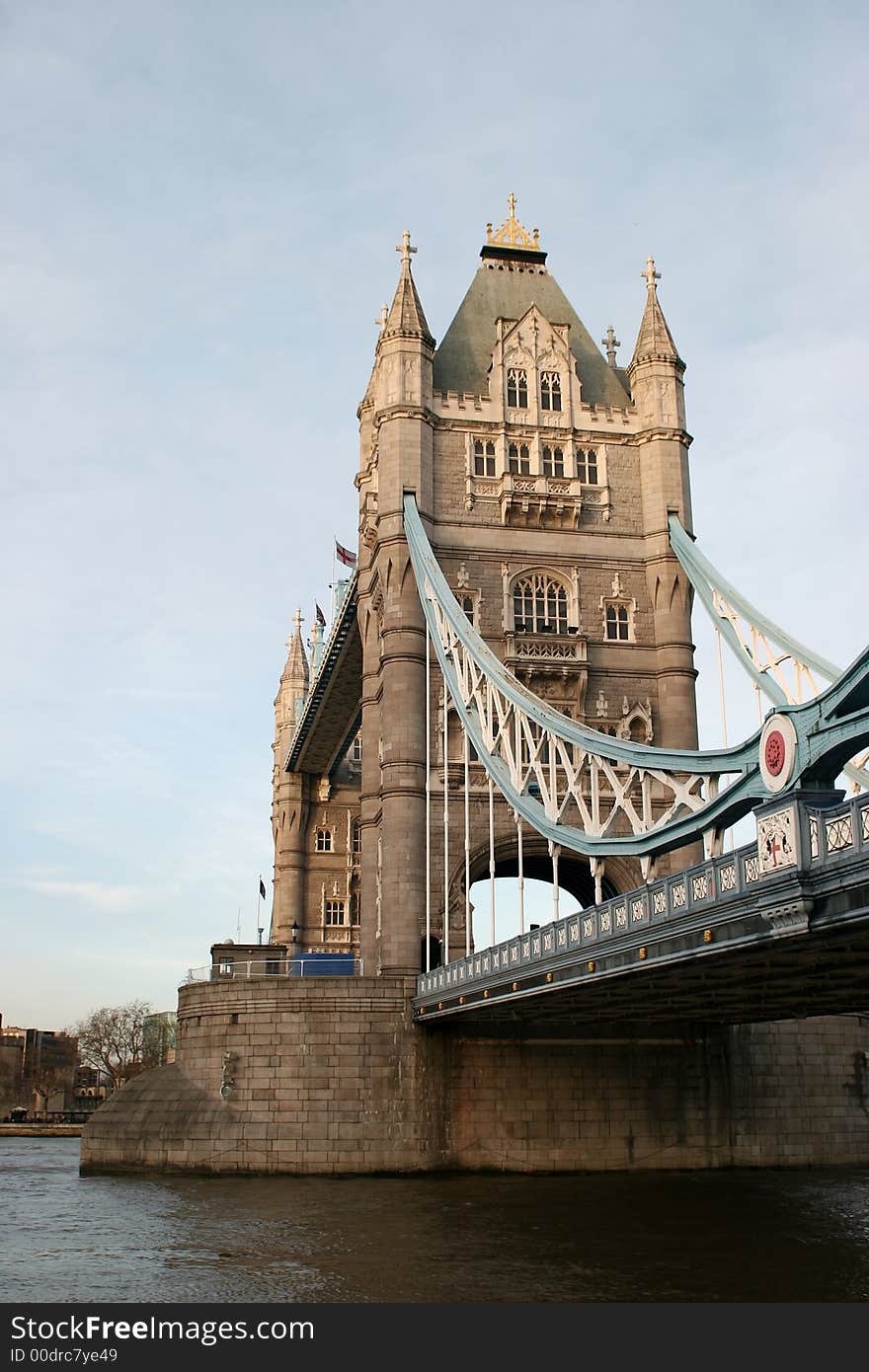 A view of tower bridge taken from the south side of the River Thames