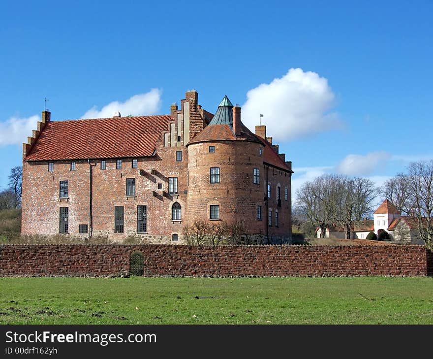 Portrait of ancient castle in blue sky