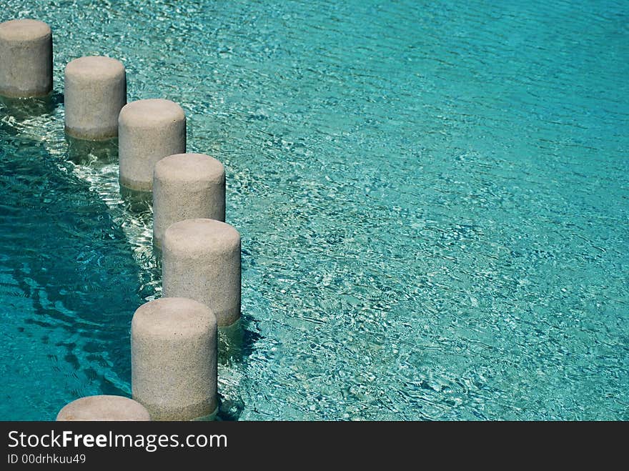 White sand stones in the pool