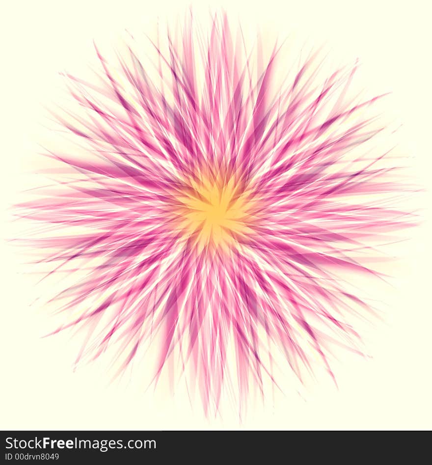 Single Pink Flower Isolated