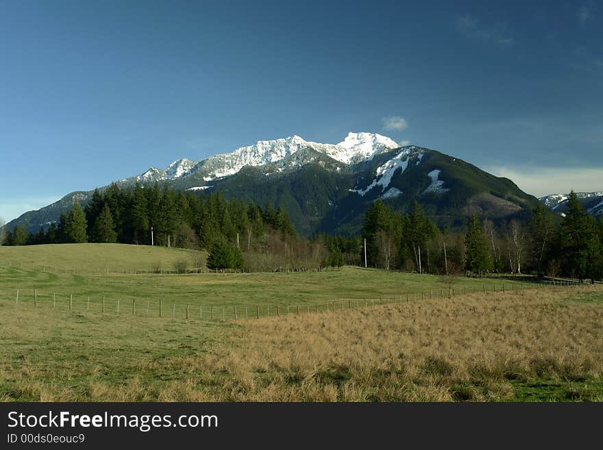 Spring time view of the cascade mountain range. Spring time view of the cascade mountain range