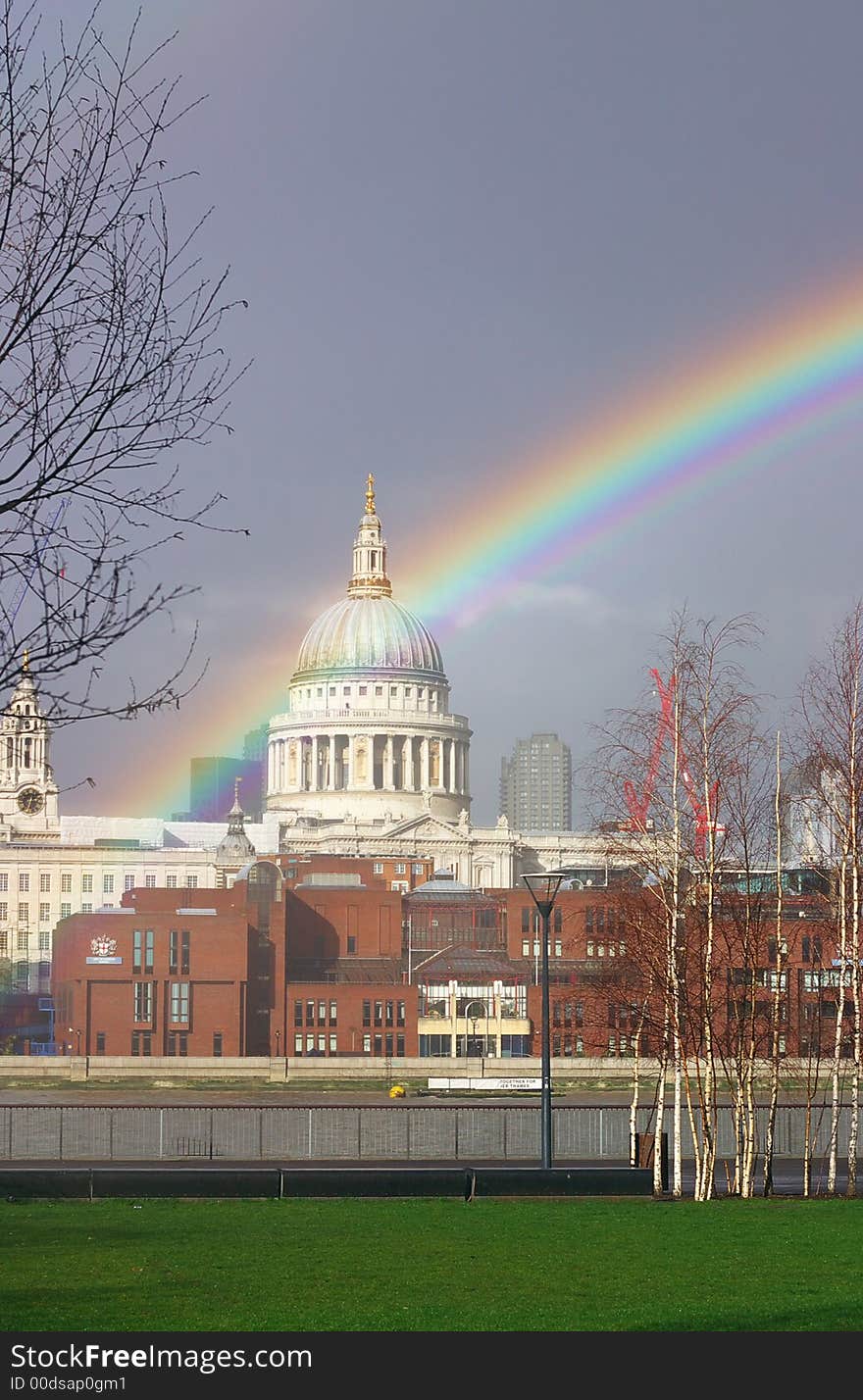 Cathedral of St Paul, London, UK with Rainbow (symbol for the covenant between humankind and God). Cathedral of St Paul, London, UK with Rainbow (symbol for the covenant between humankind and God)