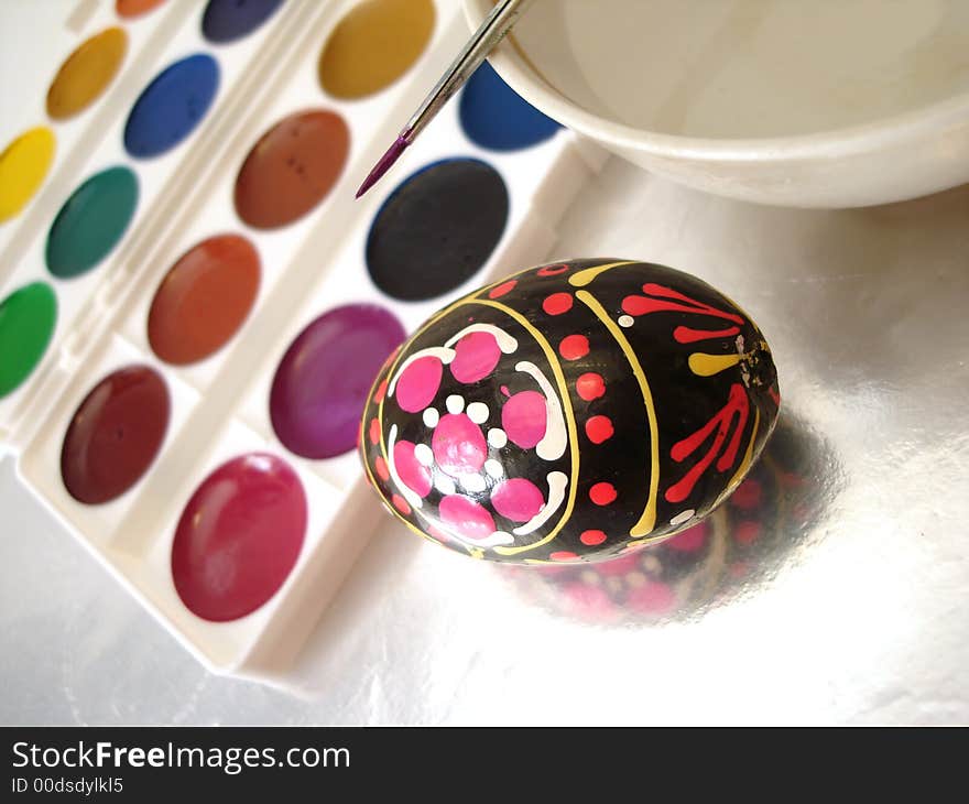 Colored Easter Egg And Paint