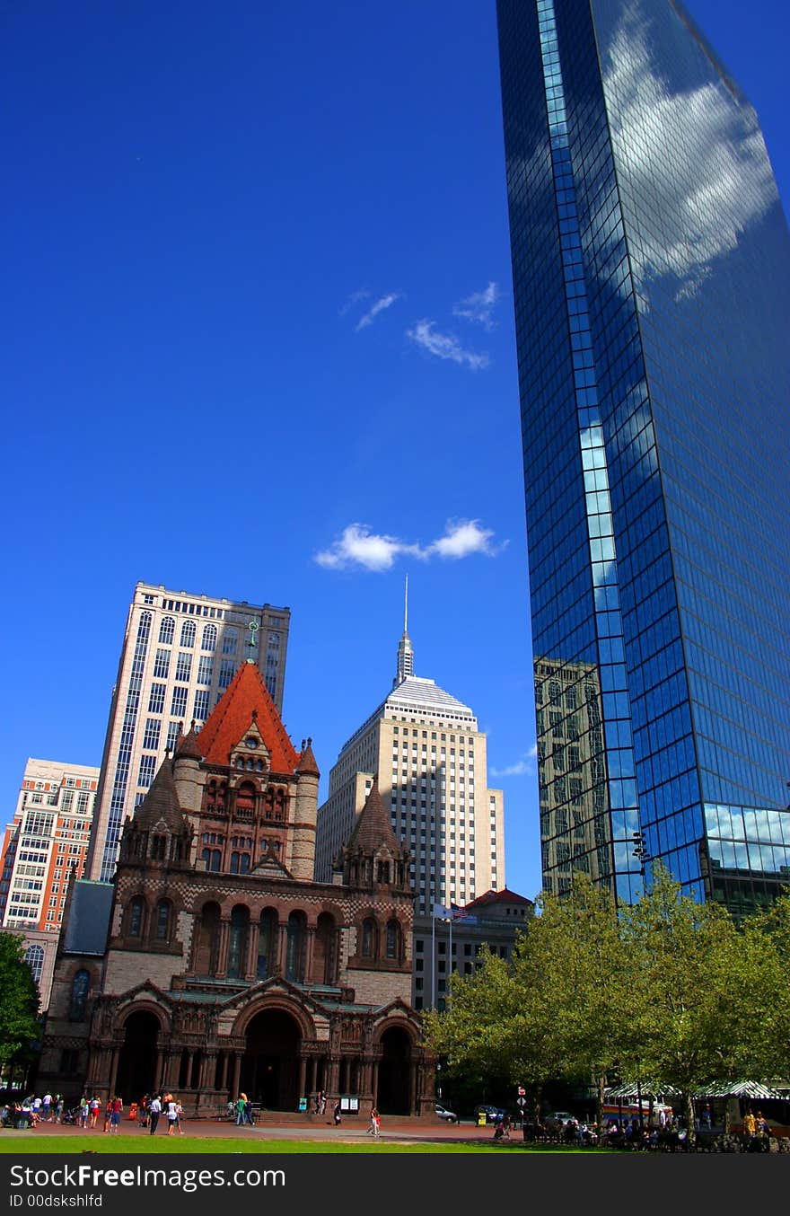Copley Square at Boston, Massachusetts, USA. Copley Square at Boston, Massachusetts, USA