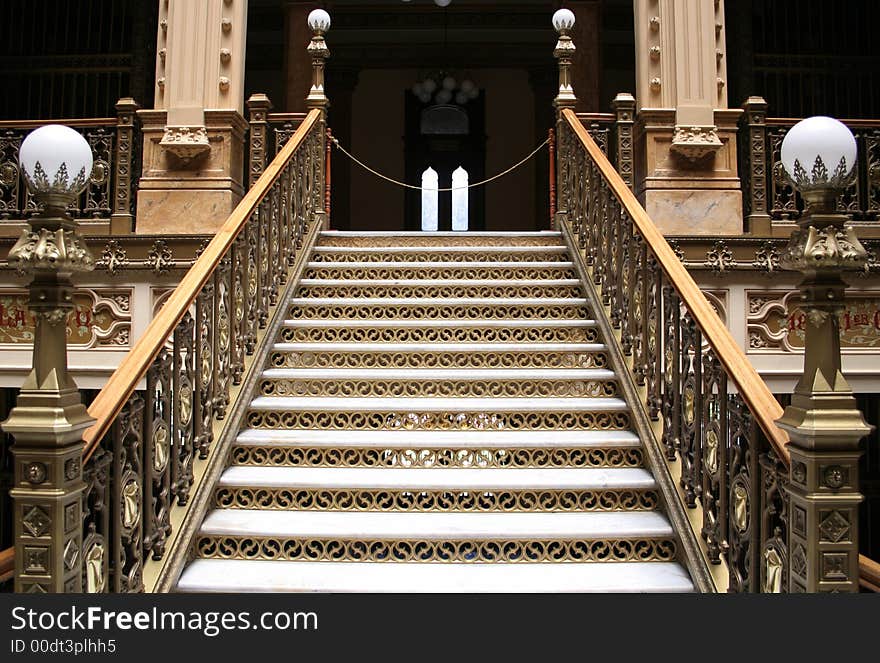 Staircase at the mail palace at mexico's city