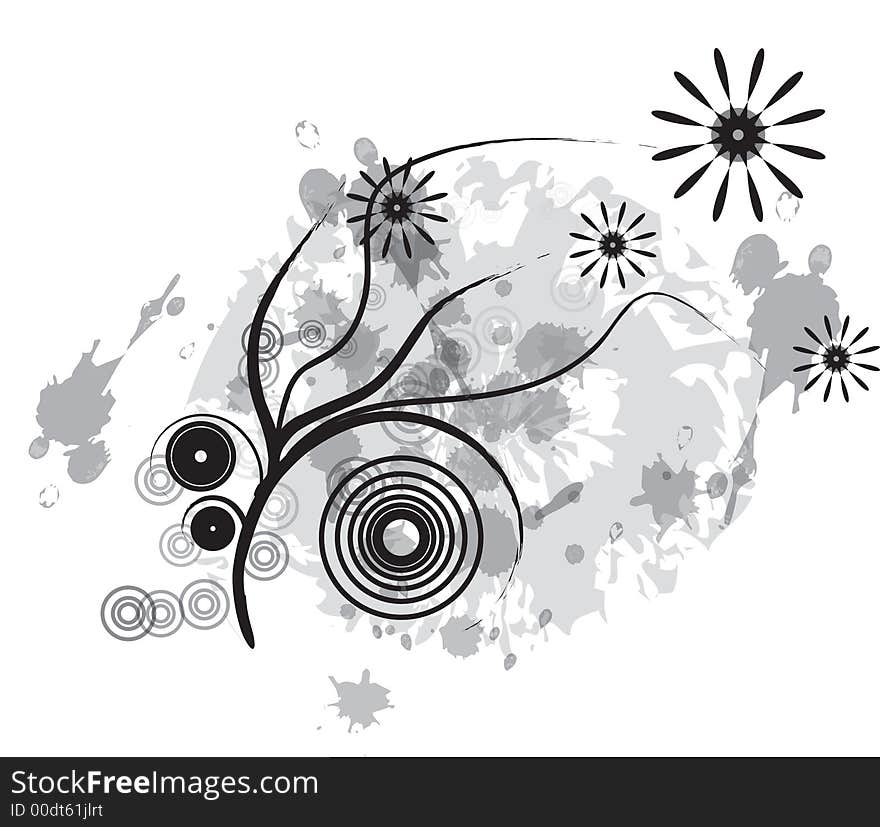 Vector graphic of abstract background with floral design. Vector graphic of abstract background with floral design