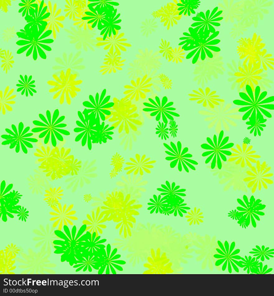 Green and yellow flowers gift wrap or bag. Green and yellow flowers gift wrap or bag