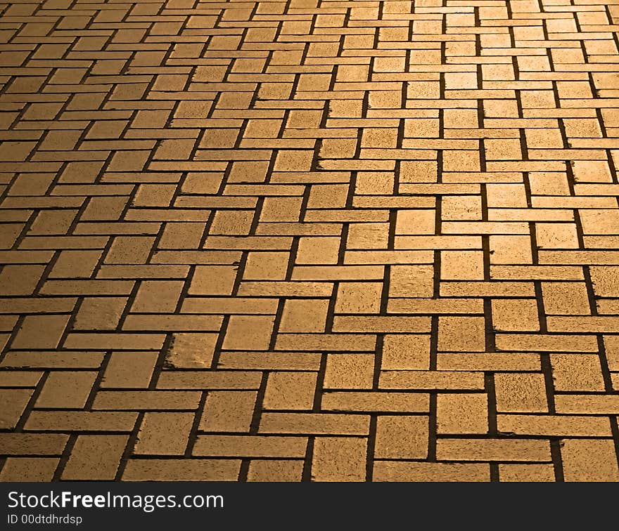 Pavement in dusk lighting