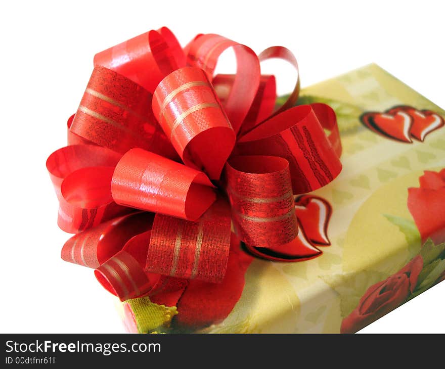 Red Ribbon Tied Yellow Box