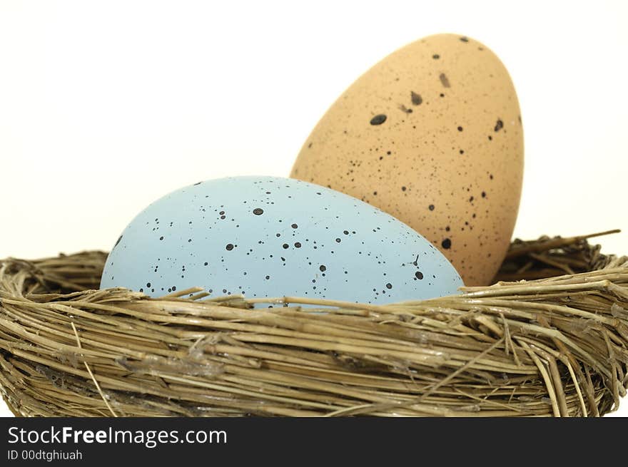 Photo of Color Eggs in a Nest - Spring Related