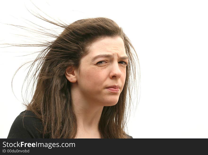 Girl with long hair flying in the wind. Girl with long hair flying in the wind