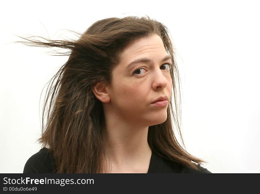 Girl with long hair flying in the wind. Girl with long hair flying in the wind