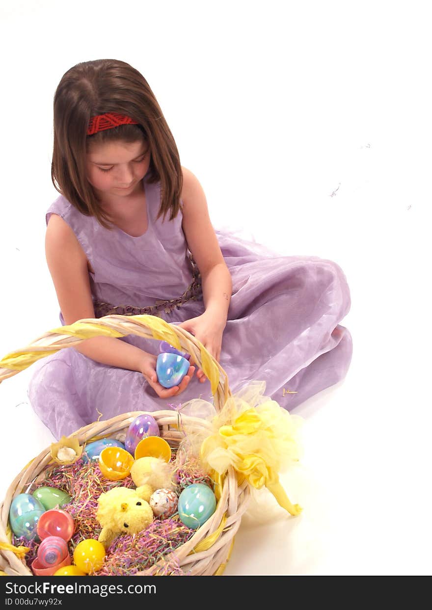 Adorable Girl With Easter Eggs