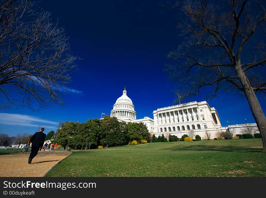 U.S. Capitol on a sunny spring