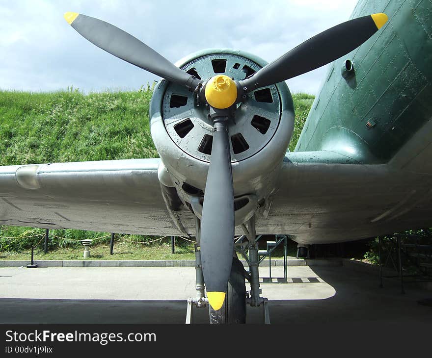 Propeller of old plane in war museum