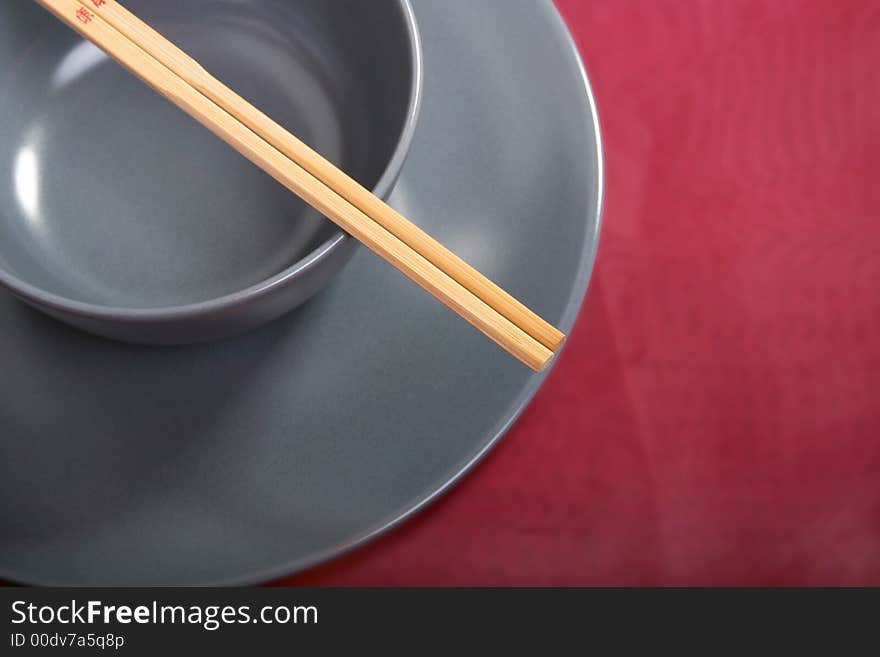 Bowl with chopsticks