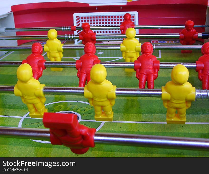 Detail of a soccer table play. Detail of a soccer table play