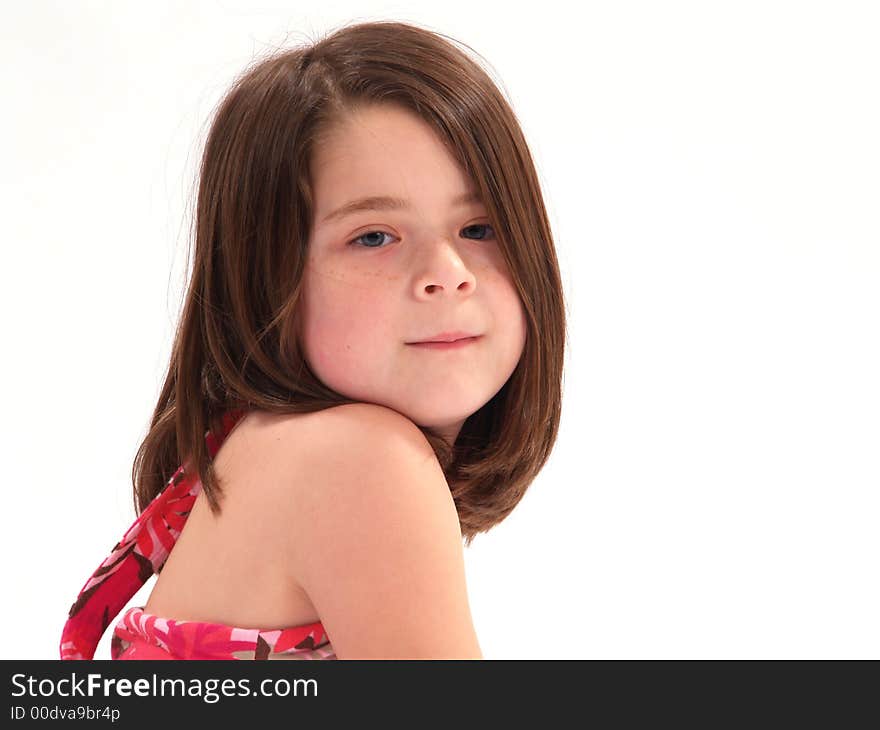 Beautiful headshot of a brunette girl. Beautiful headshot of a brunette girl