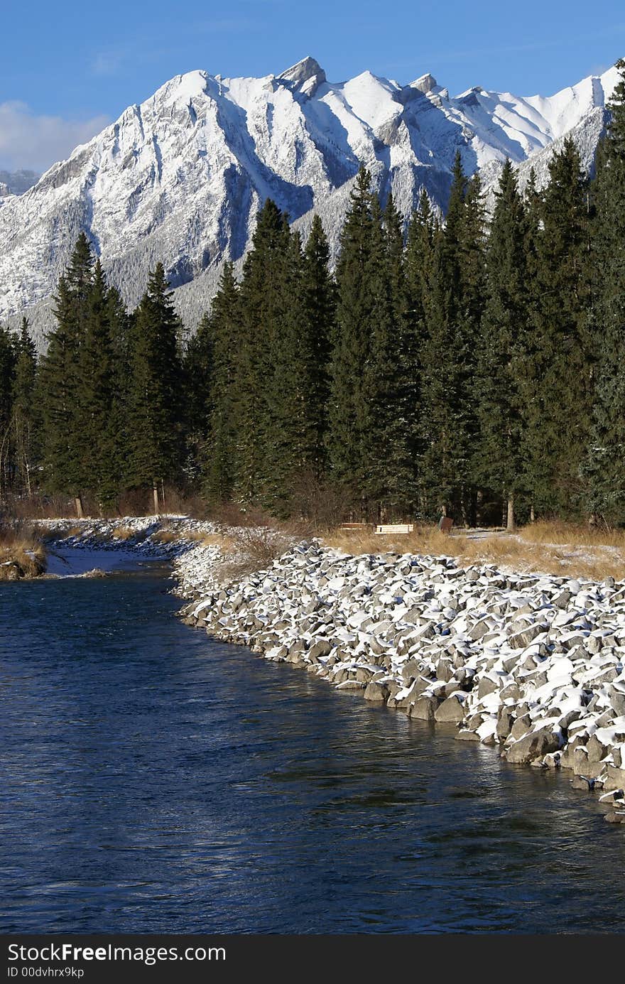 A good view of Princess Margaret from the old bridge in Canmore. A good view of Princess Margaret from the old bridge in Canmore.