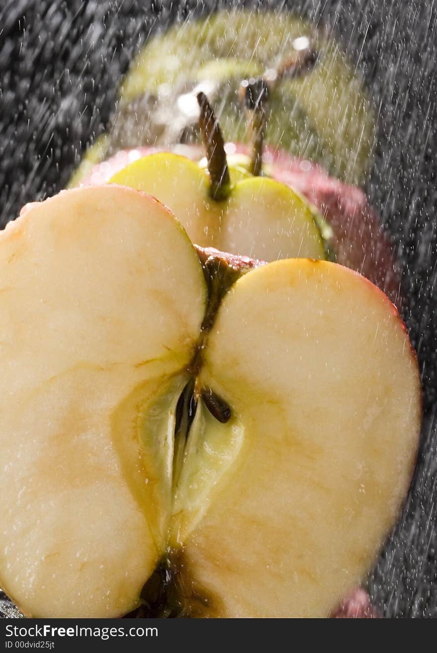 Apples in the rain