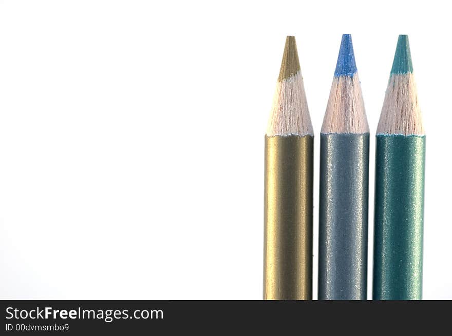 Stack of wood pencil crayons used for artwork