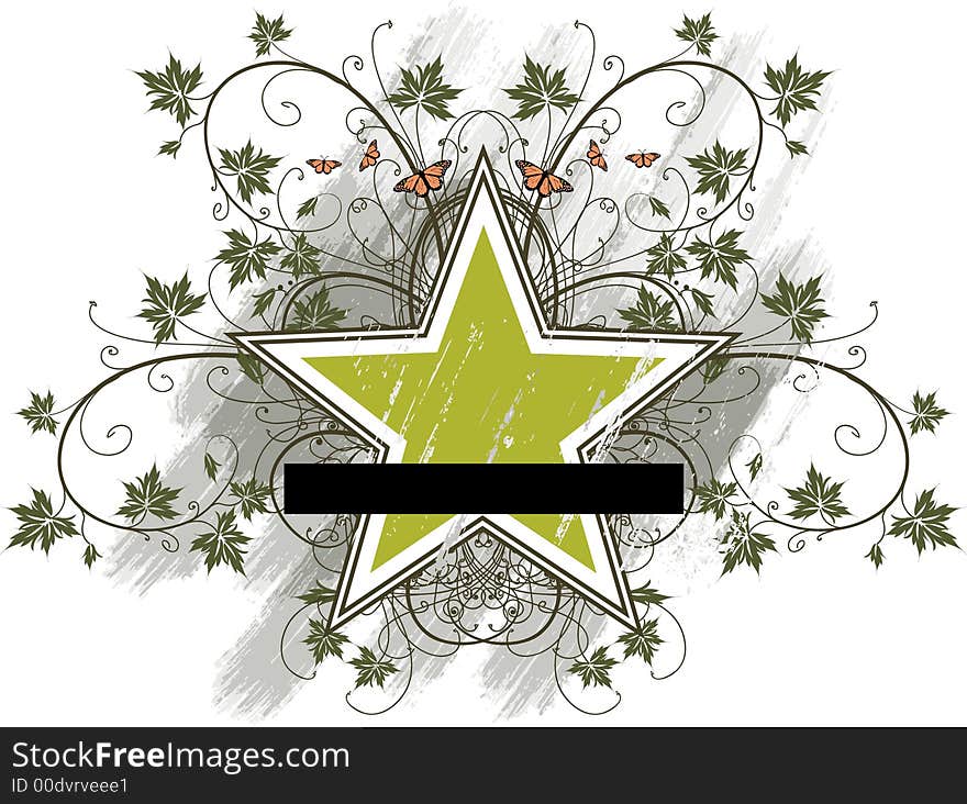 Star on a floral background