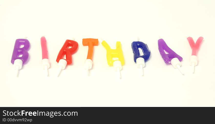 Birthday candles on a white background