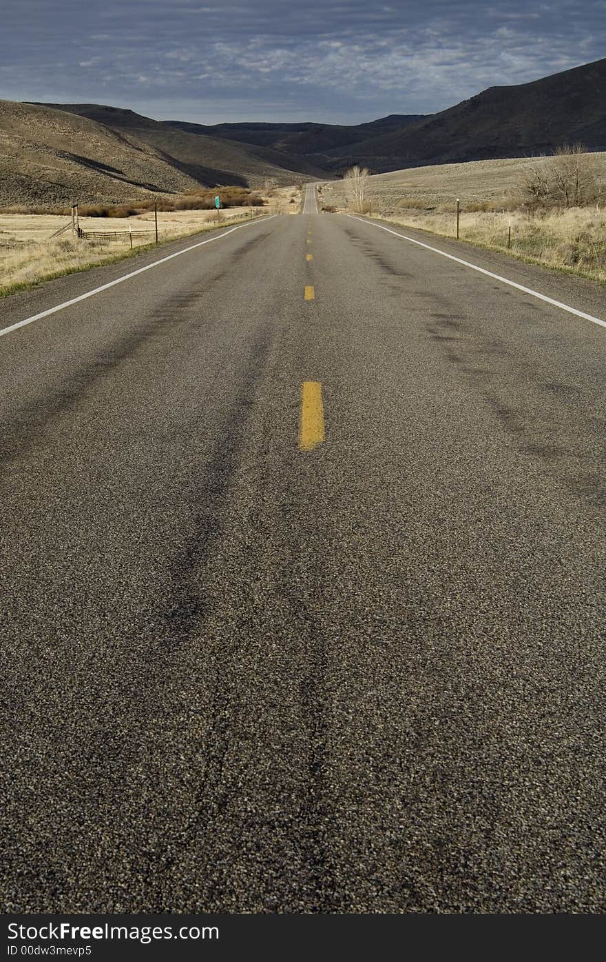 Open highway at sunrise