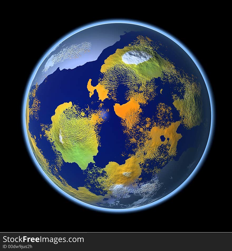 Computer generated 3D of the earth. Computer generated 3D of the earth