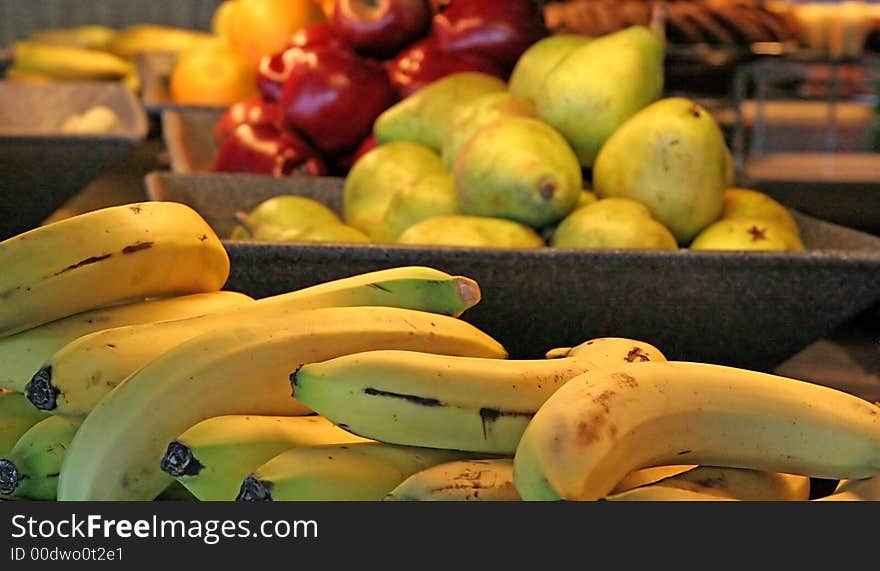 A selection of fresh fruit at a buffet. A selection of fresh fruit at a buffet