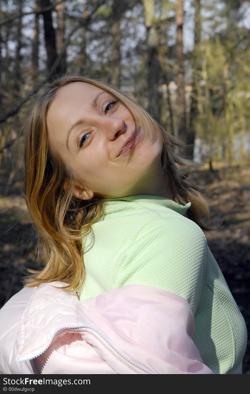 Young Woman In Forest