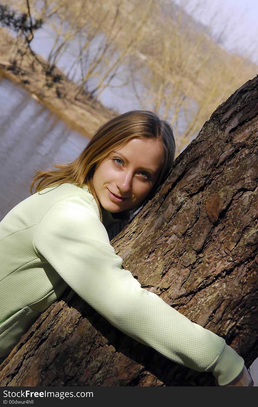 Young Woman In Forest