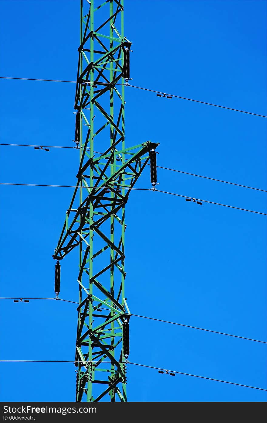 Photo of electrical air-lines against blue sky. Photo of electrical air-lines against blue sky.