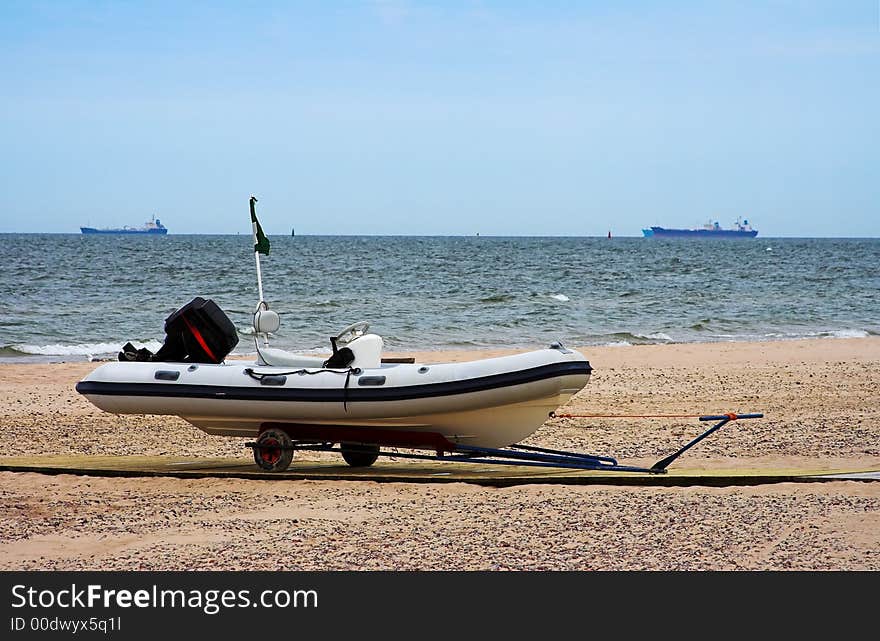 Boat pulled out from the water. Boat pulled out from the water