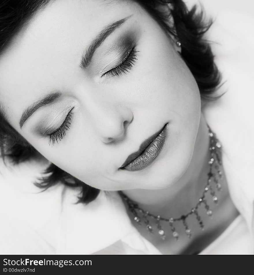 A woman model portrait in the studio. A woman model portrait in the studio