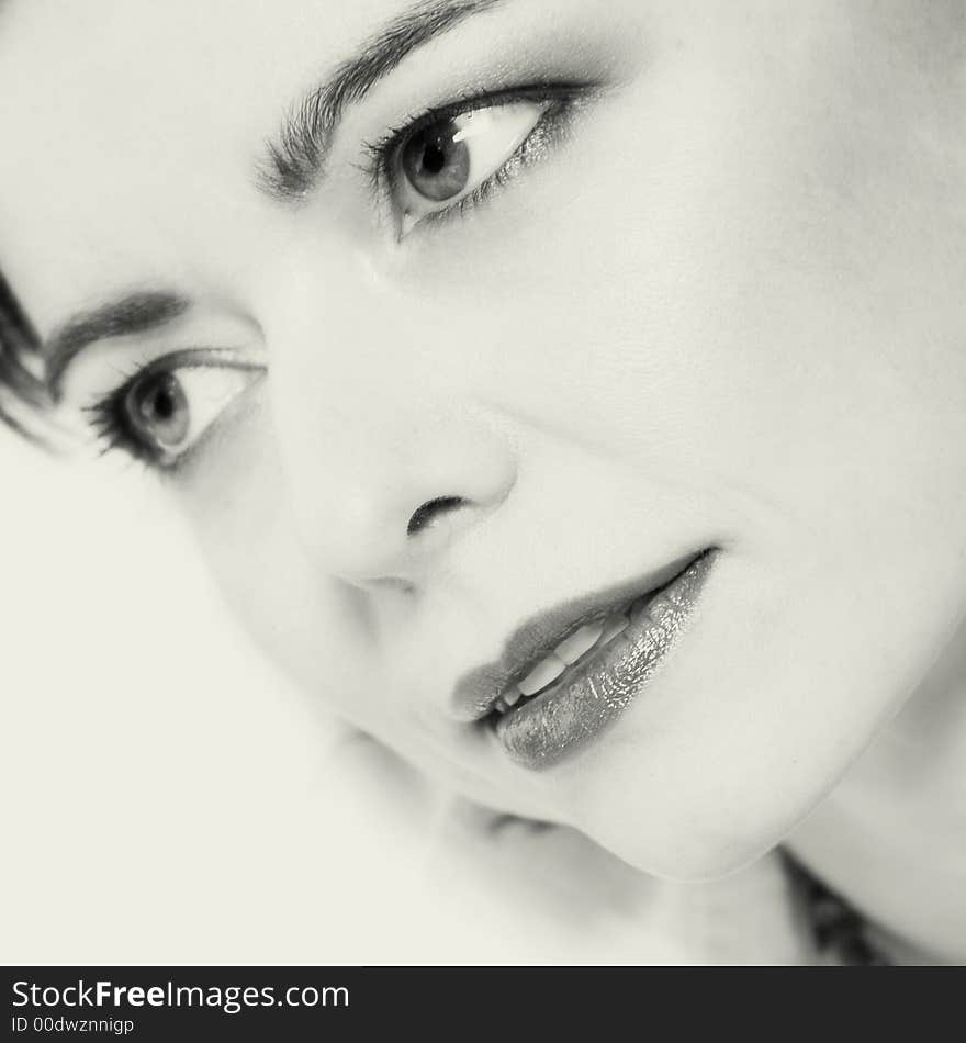 A woman model portrait in the studio. A woman model portrait in the studio