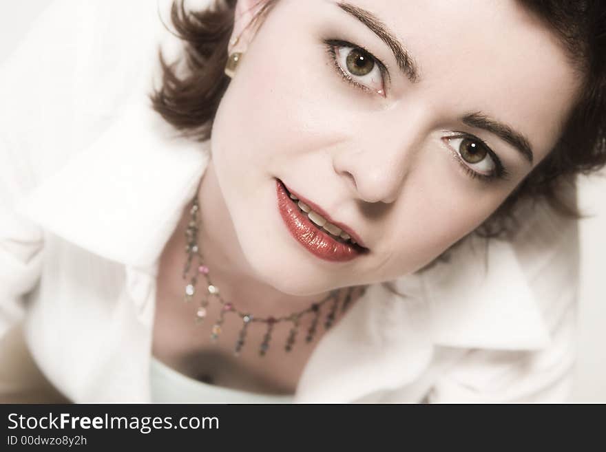 A woman model portrait in the studio. A woman model portrait in the studio