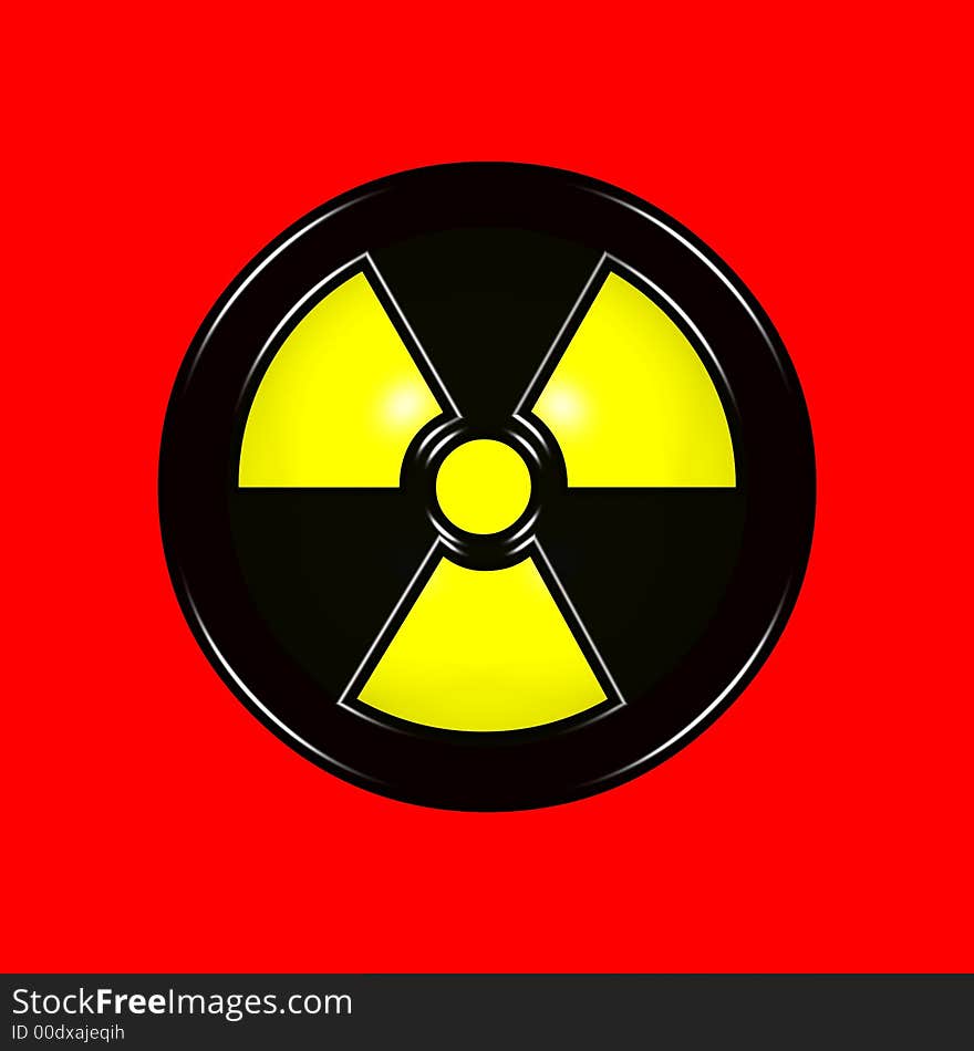 3D computer Icon - RadioActive illustration