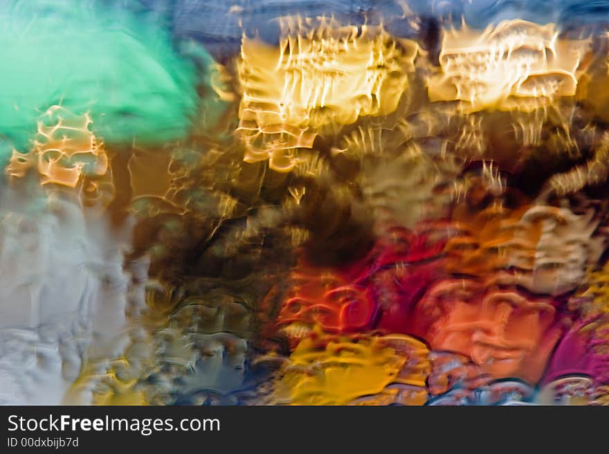 Colored drops on the glass