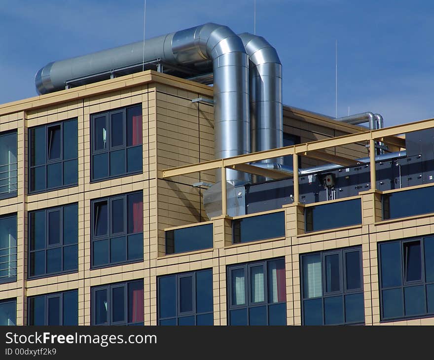 A detail view at a modern building. A detail view at a modern building.