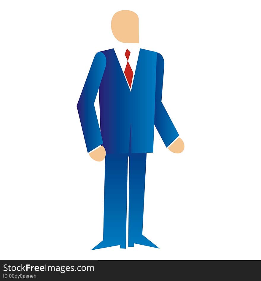 Art illustration of an stylized business man