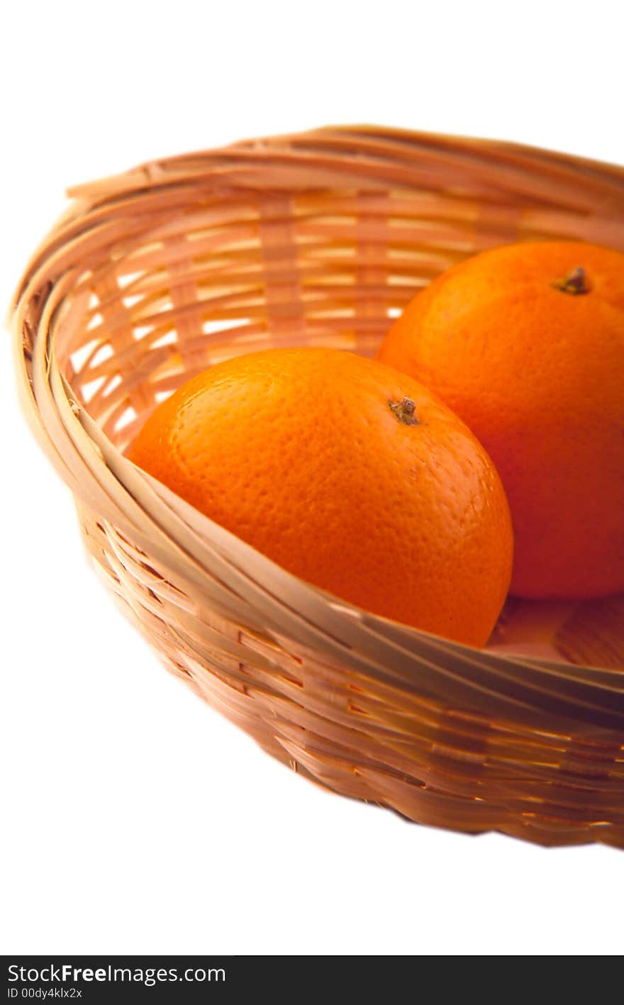 Two tangerine in a wum plate on a white background