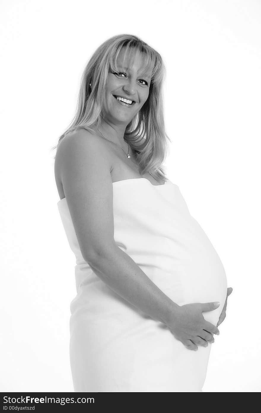 Mother sitting on a white backdrop covered in a white sheet 5. Mother sitting on a white backdrop covered in a white sheet 5