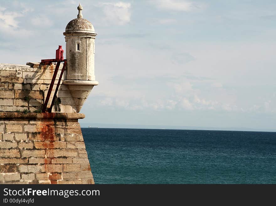 Potuguese old fort tower at Sesimbra