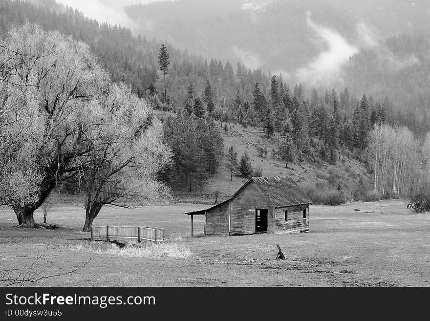 Image of a barn and trees on the farm. Image of a barn and trees on the farm.