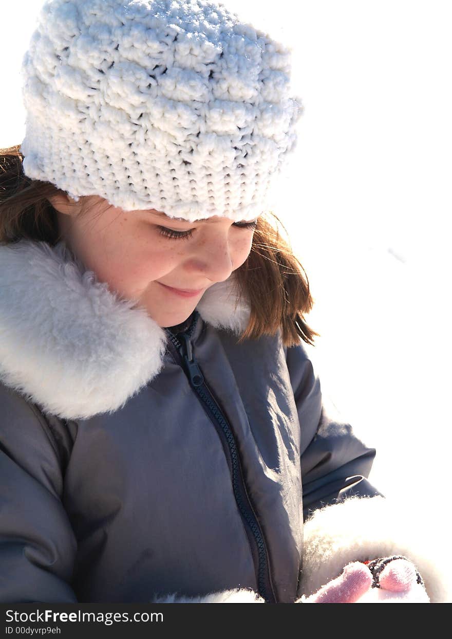 Little girl bundled up for the snow. Little girl bundled up for the snow