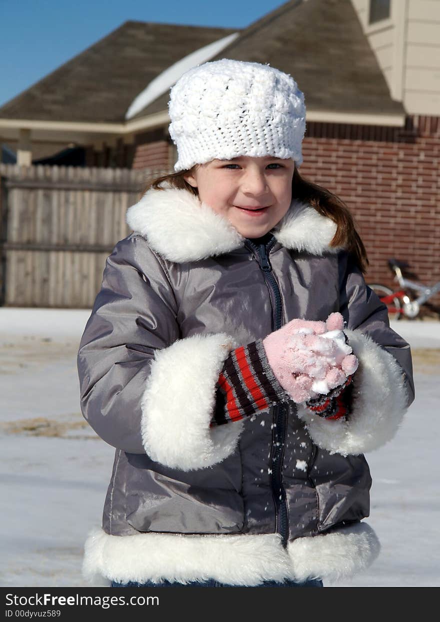 Little girl bundled up for the snow. Little girl bundled up for the snow