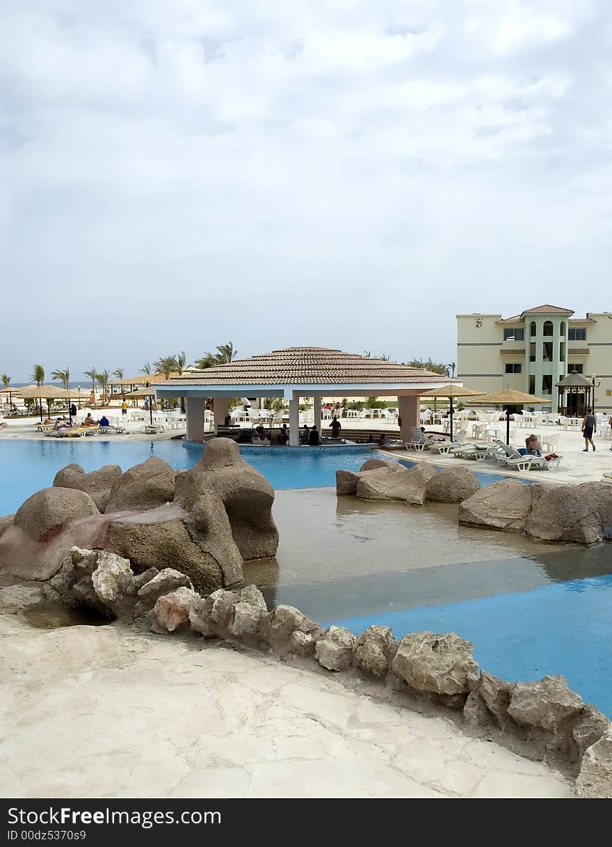 Overview at wide angle at the Red sea resort, Egypt,. Overview at wide angle at the Red sea resort, Egypt,